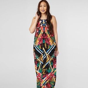 Flying Tomato Tropical High Neck Maxi Dress